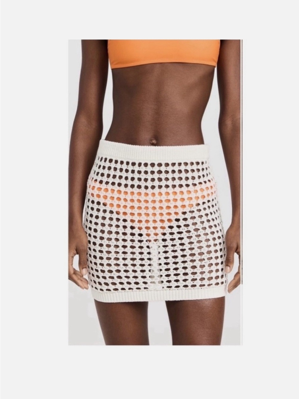 SOLID & STRIPED Cream Crochet Mini Skirt